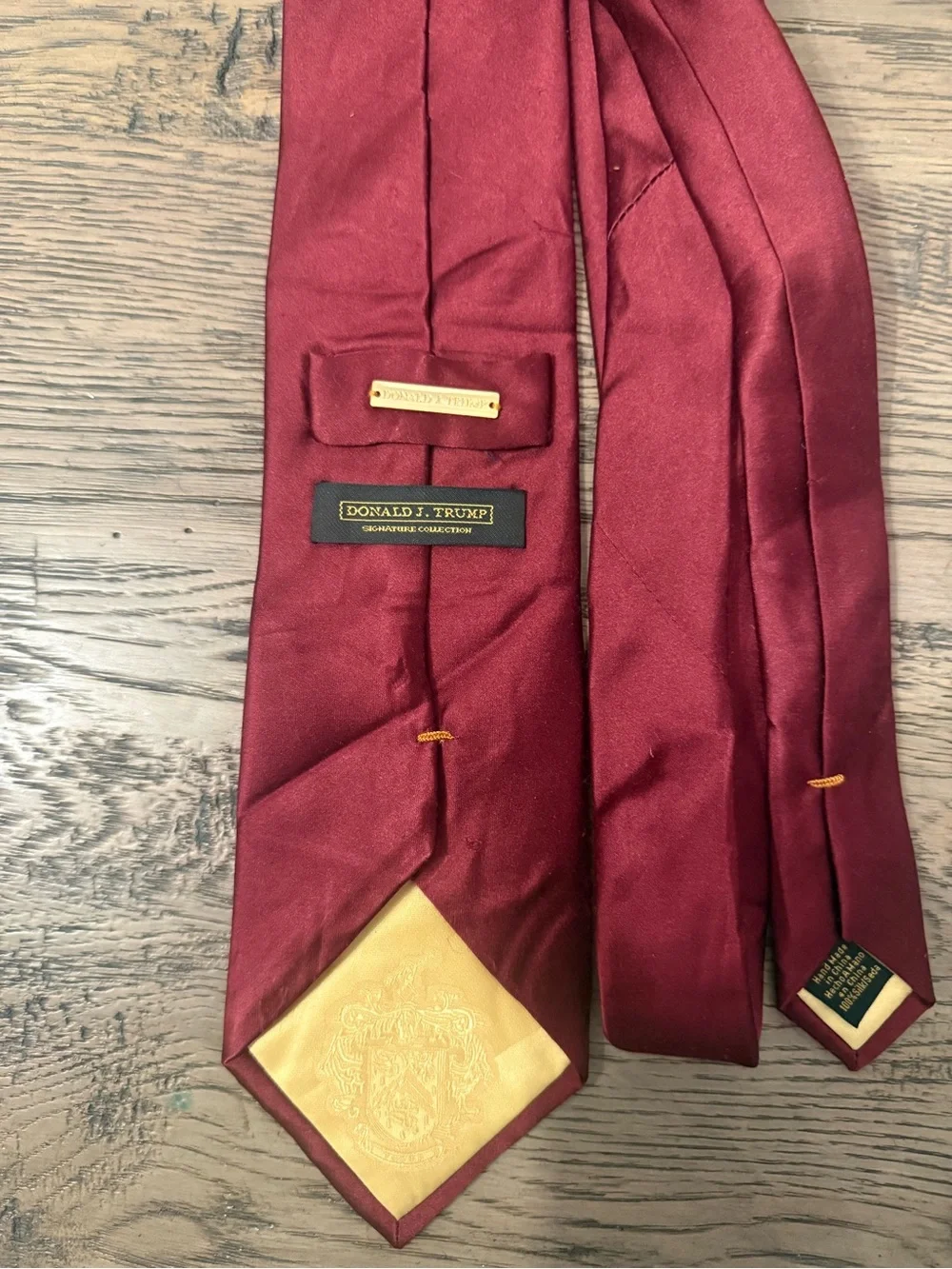 Donald Trump Men's Solid Burgundy Tie - Sleek Formal Accessory
